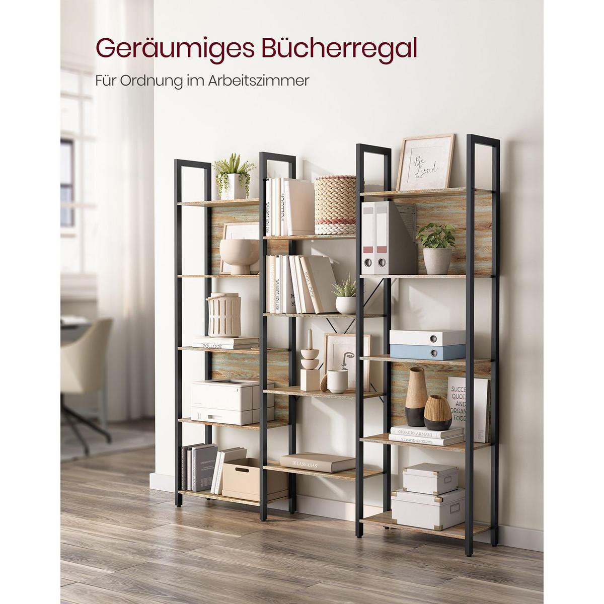BÜCHERREGAL LIBREVILLE - Zwetschgeholzfarben, Holzwerkstoff (158/166/24cm) - Hansiro