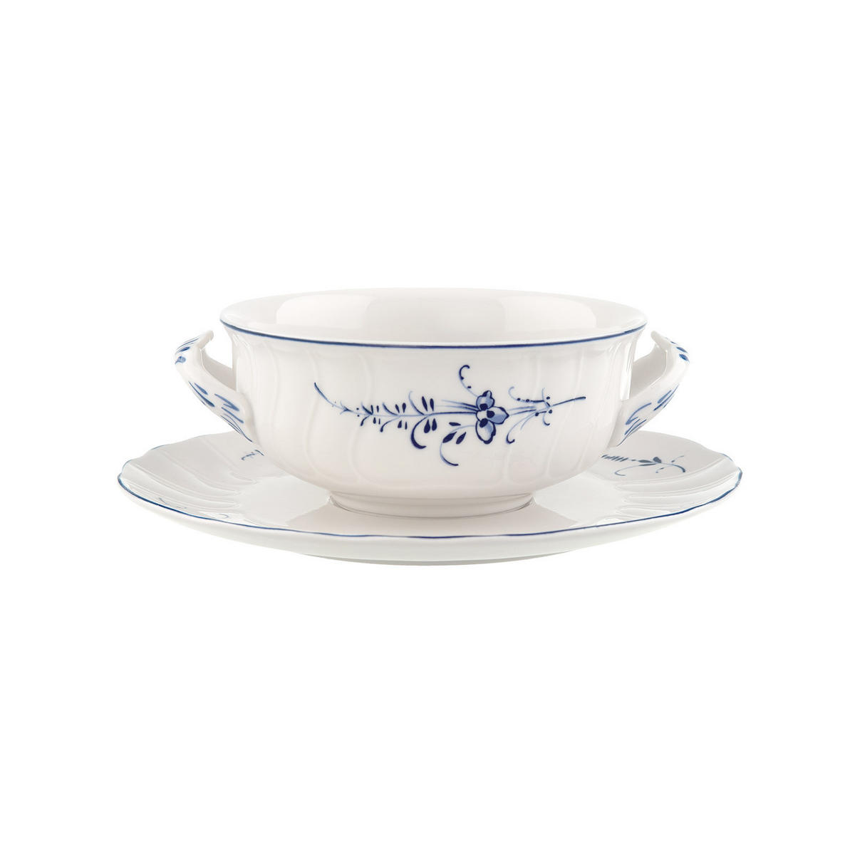 SUPPENTASSE MIT UNTERTASSE Vieux Luxembourg weiß-blau 260 ml - Blau/Weiß, Keramik (260L) - Villeroy & Boch