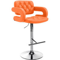 BARHOCKER Lederlook orange - Chromfarben/Orange, Textil/Metall (62/103/55cm) - CLP