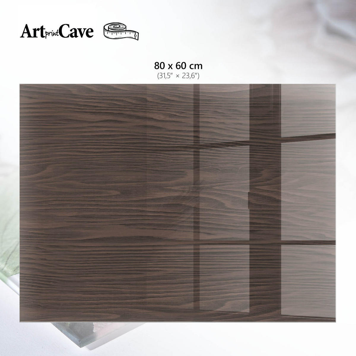 GLASPLATTE 80x60 cm – Holzstruktur - Türkis, Glas (0.4/80/60cm) - ArtPrintCave