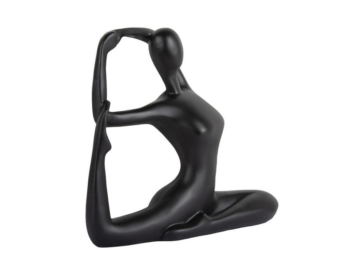 BILD Statue Yoga Bow Schwarz 20/6/19 cm - Schwarz, Kunststoff (6/19/20cm) - Present Time