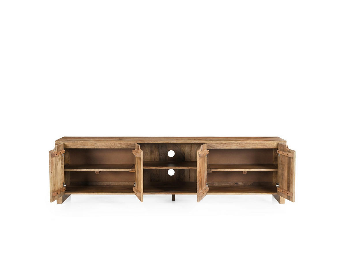 TV Board Sophie Mangoholz 200 cm / 40 cm Natur - Naturfarben, Holz (200/55/40cm) - Villa Möbel