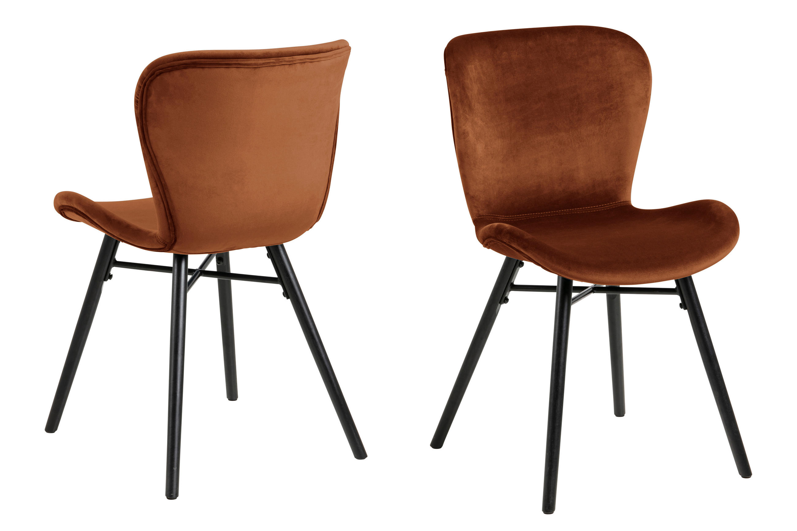 STUHL 2er-Set orange - Orange, Holzwerkstoff (47/82/53cm) - ebuy24