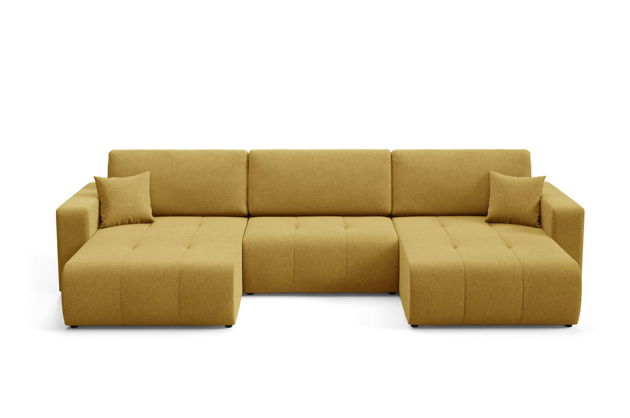 WOHNLANDSCHAFT Augusto - Gelb, Holzwerkstoff/Textil (344/82/149cm) - Fun Möbel