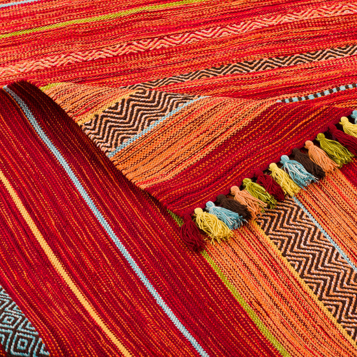 NATUR TEPPICH KELIM KALLEEN - Rot, Textil (90/160cm) - Pergamon