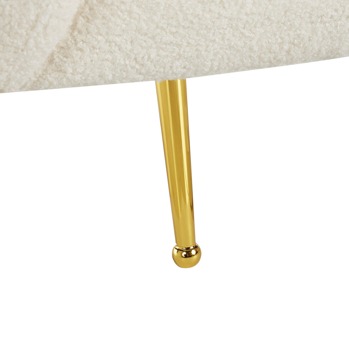 SESSEL Bouclé weiß Loen - Goldfarben/Weiß, Textil (105/79/70cm) - Beliani