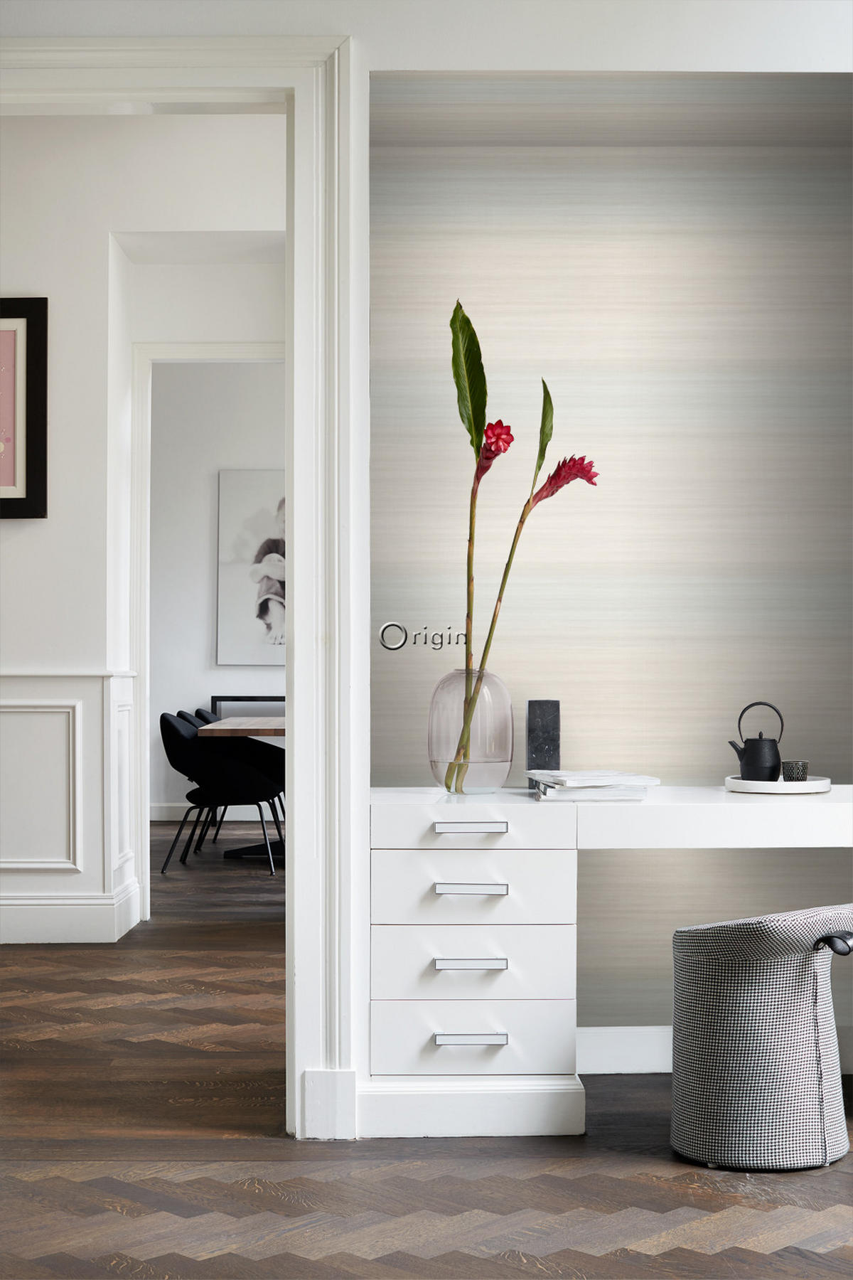 TAPETE Gewebeoptik mit Farbverlauf 53 cm x 10.05 m - Beige, Papier (53/1000cm) - Origin Wallcoverings