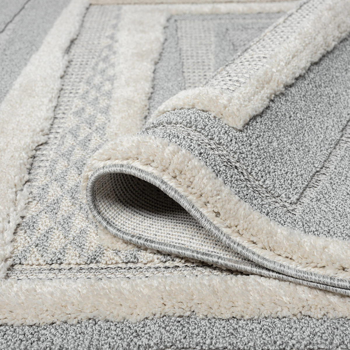 KURZFLOR-TEPPICH Valencia 940 Creme 160x230 cm - Blau/Creme, Textil (160/230cm) - carpet city