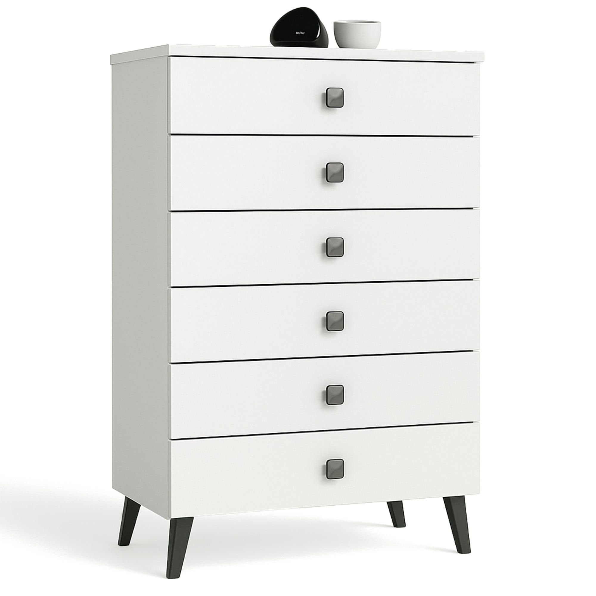 KOMMODE Weiß, Schwarz 104/60/37 - Schwarz/Weiß, Holzwerkstoff (60/104/37cm) - RAUMHIRSCH FURNITURE