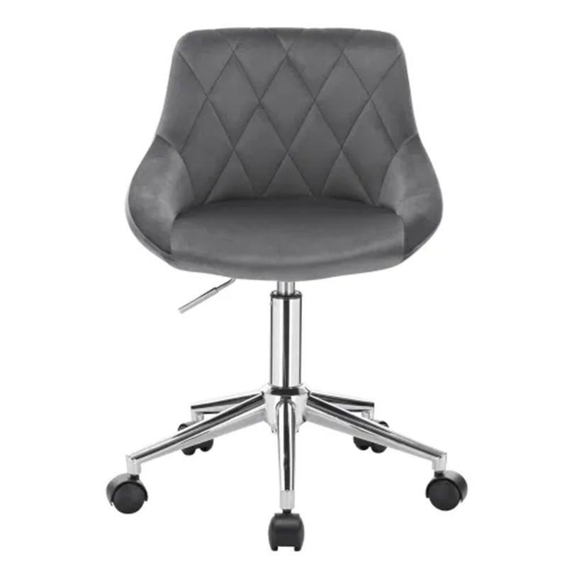 DREHSTUHL Home Office Dunkelgrau, Metall & Samt, drehbar & rollbar, 31,5 x 37,5 x 77 cm - Grau, Metall (37.5/77/31.5cm) - Albatros