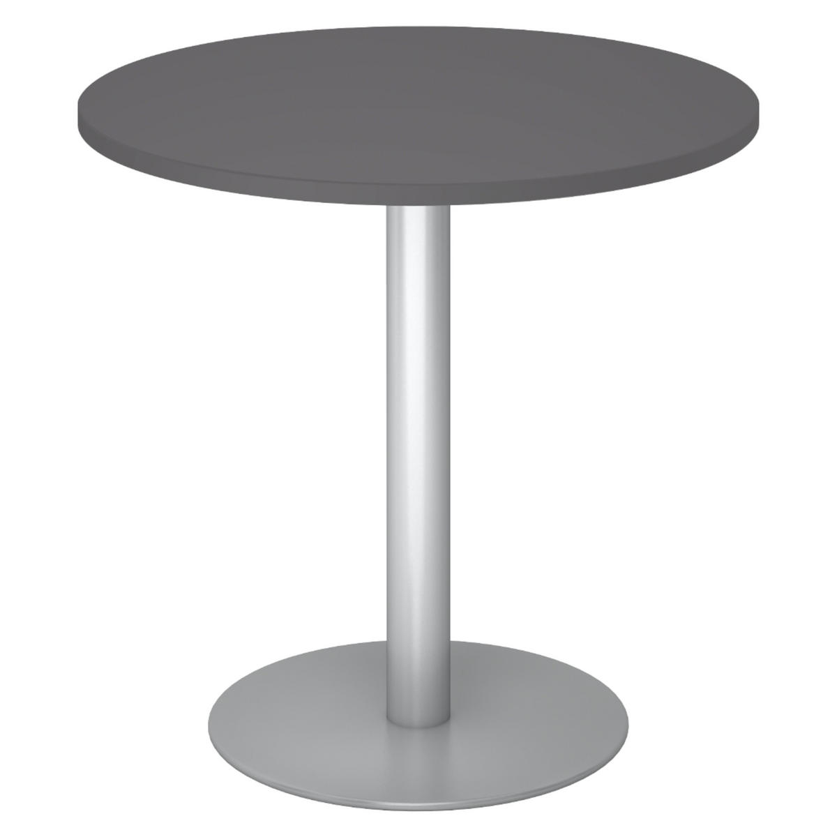 PAUSENTISCH klein STF 80/80/74,5 cm in Graphitfarben/Silberfarben - Silberfarben/Graphitfarben, Holzwerkstoff (80/80/74.5cm) - bümö