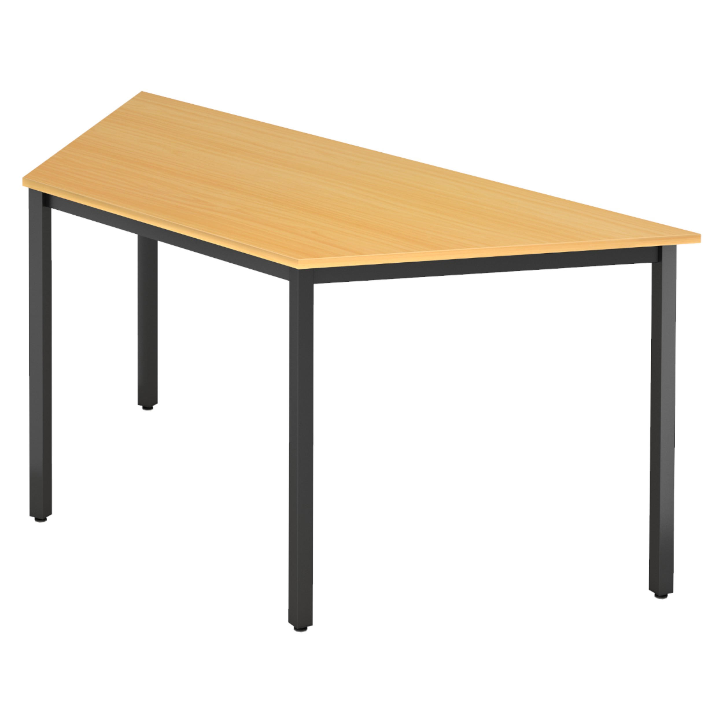 BESPRECHUNGSTISCH Serie-D 69/160/72 cm in Buchefarben/Vierkantrohr schwarz - Buchefarben/Schwarz, Holzwerkstoff (69/160/72cm) - bümö