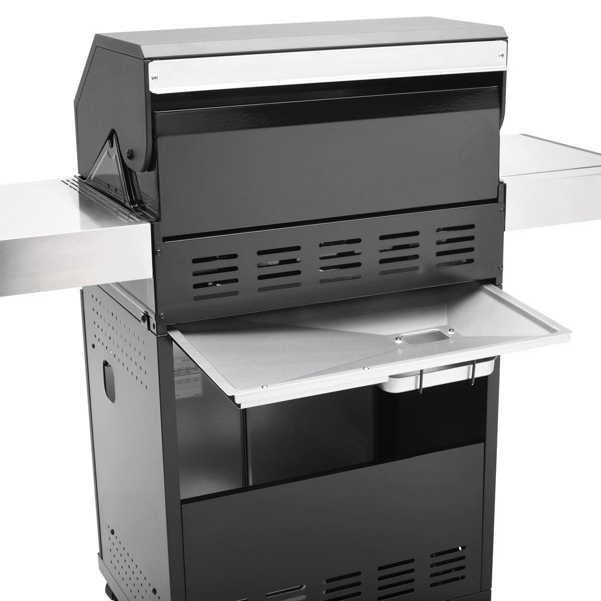 GASGRILL BLACK 3+1 Set mit Drehspieß - Schwarz, Metall (128/114/55cm) - TAINO