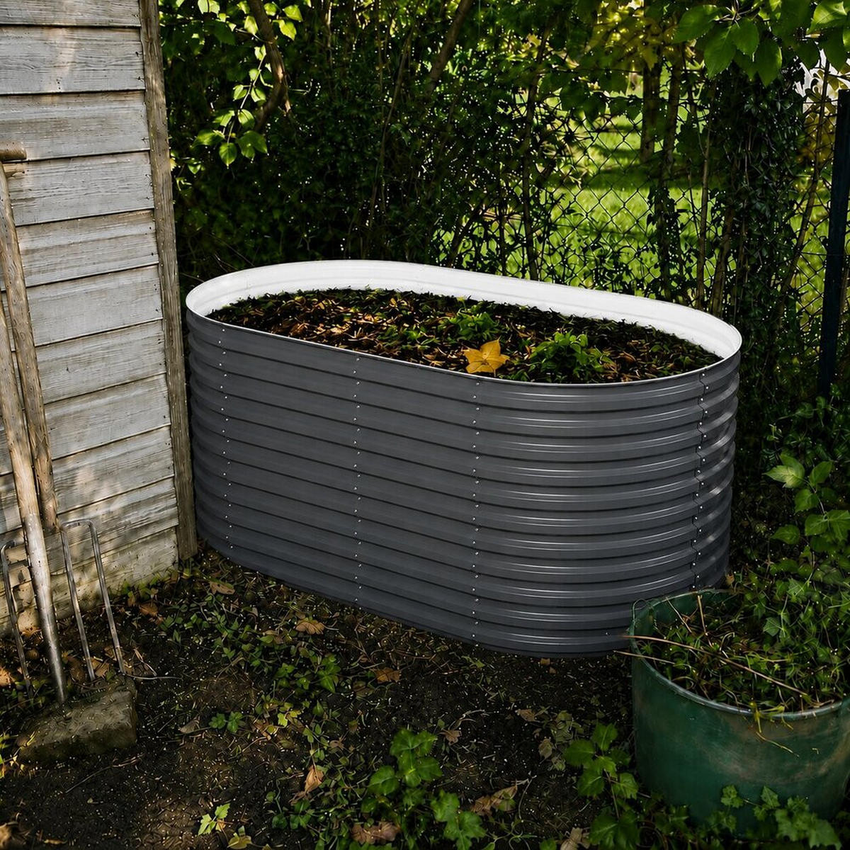 KOMPOSTER Garten, Anthrazit, 160 x 82 cm - Anthrazit, Metall (160/80/82cm) - Vicco