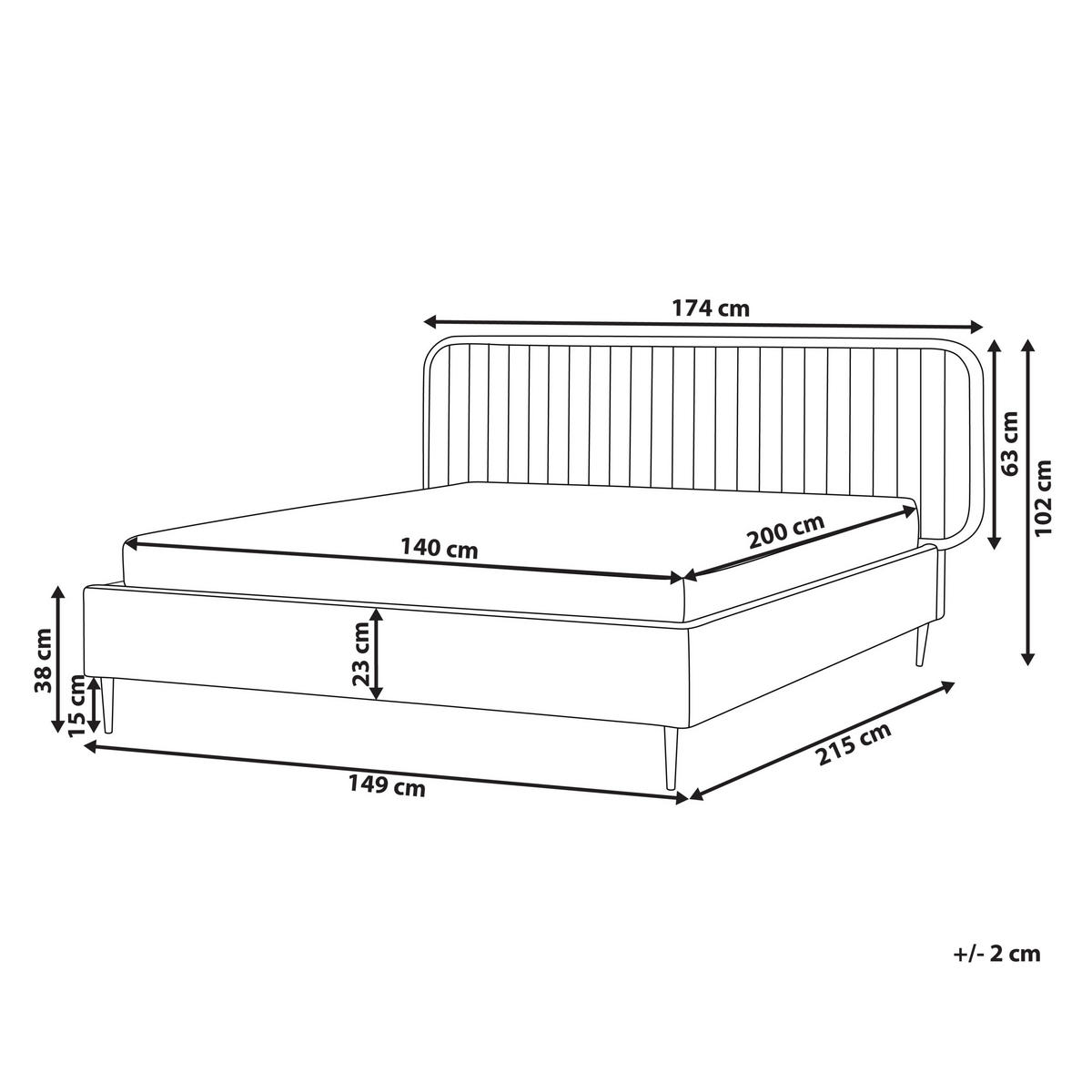 POLSTERBETT mit Lattenrost 140x200 cm Beige Brin - Taupe, Textil (140/200cm) - Beliani