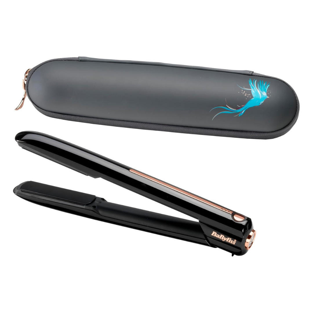 GLÄTTEISEN 9000 Schwarz Kabellos Keramikplatten Lithium Akku mit Reiseetui - Schwarz, Keramik/Kunststoff (30/4/3.3cm) - BaByliss