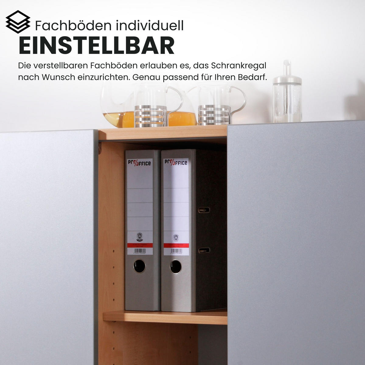 SIDEBOARD mit Schwebetür 42/160/74,8 cm in Grau/Silberfarben - Silberfarben/Grau, Holzwerkstoff (160/74.8/42cm) - bümö