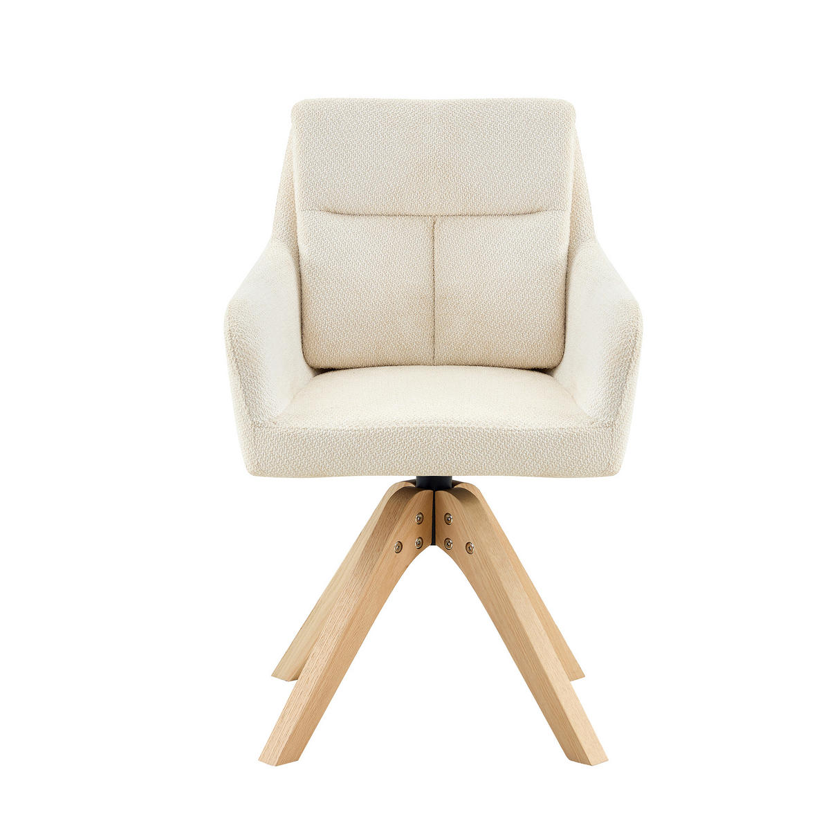 ARMLEHNSTUHL-SET DE-36632 2 Stück mit Samtbezug und Massivholzbeinen Hellbeige - Weiß, Holz (43/87/45cm) - ComfortXL