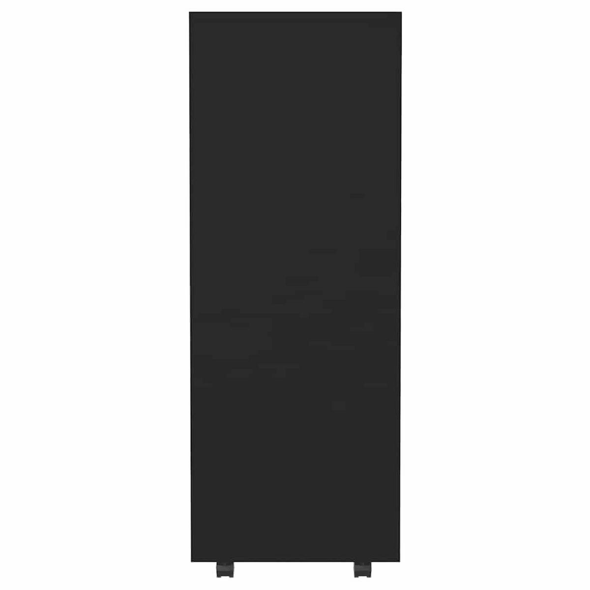 KLEIDERSCHRANK mit 4 Rollen, 3 Fächern 80/40/110 cm aus Holzwerkstoff Schwarz - Schwarz, Holz (80/110/40cm) - vidaXL