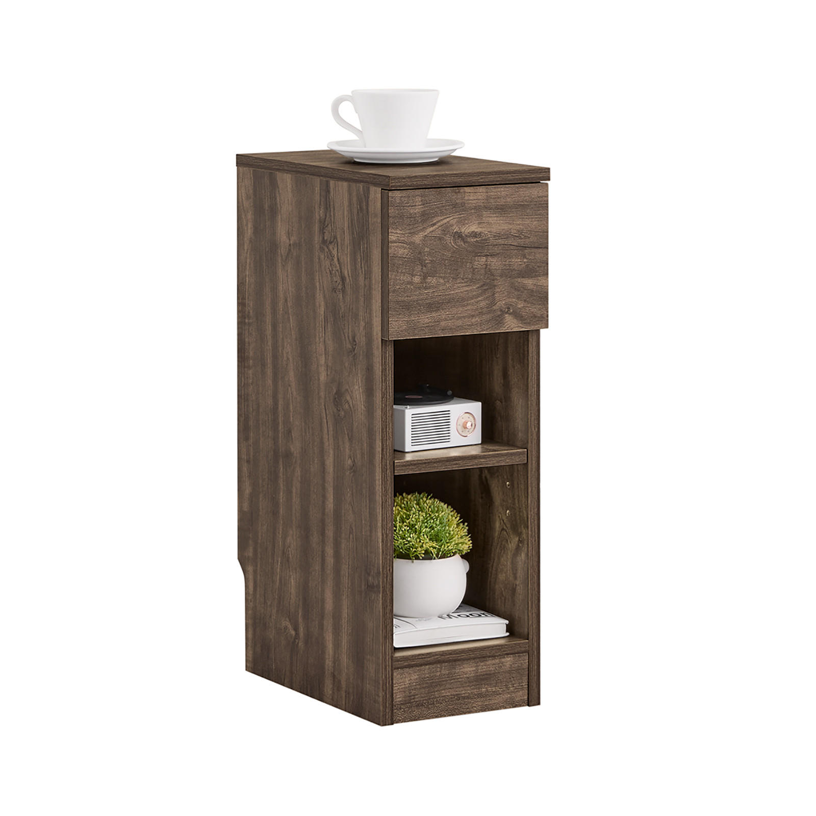 NACHTTISCH schmal, 20x35x60 cm, Braun - Braun, Holzwerkstoff (20/60/35cm) - SoBuy