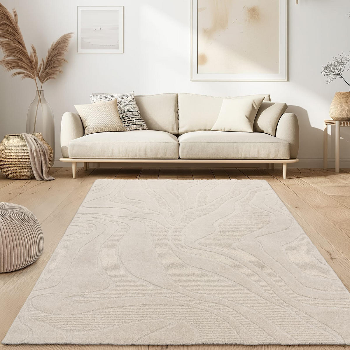 KURZFLORTEPPICH, einfarbig, aus Polypropylen, Florhöhe 14 mm, Creme, 240 x 330 cm - Beige, Textil (330/240cm) - KADIMA DESIGN