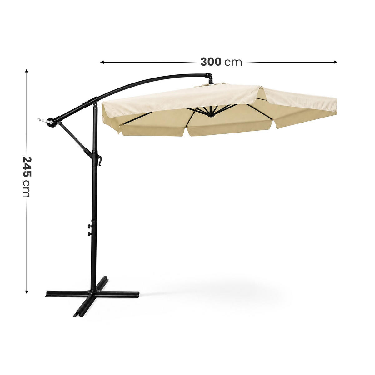 SONNENSCHRIM Beige 245/300 cm - Beige/Schwarz, Metall (300/300cm) - Akord