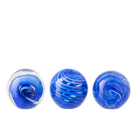 BRIEFBESCHWERER BALL (3ER SET) - Blau, Glas (8/8/8cm) - J-Line