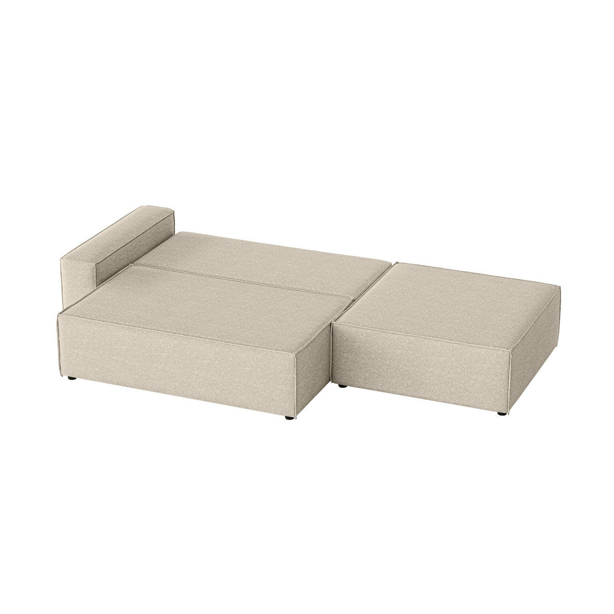SCHLAFSOFA Lummo Si mit Schlaffunktion, Beige - Beige, Textil (263/70/100cm) - Fedve