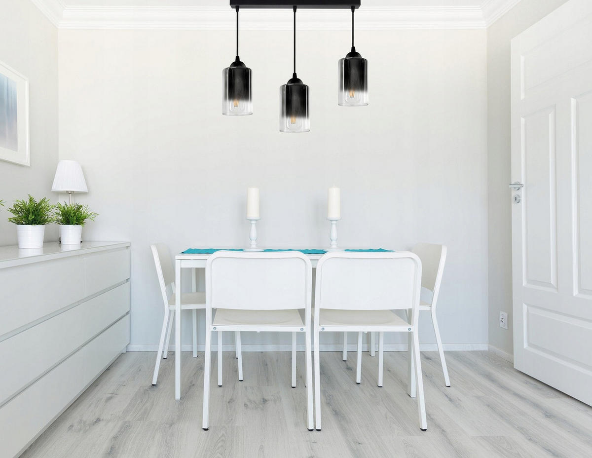 PENDELLEUCHTE GRAF - Transparent/Anthrazit, Glas/Metall (10/65/80cm) - kiki design