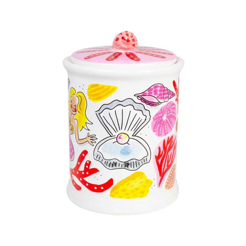 VORRATSDOSE Muschel in Bunt - 17,5cm - Multicolor, Keramik (12.5/17.5/12.5cm) - Blond Amsterdam