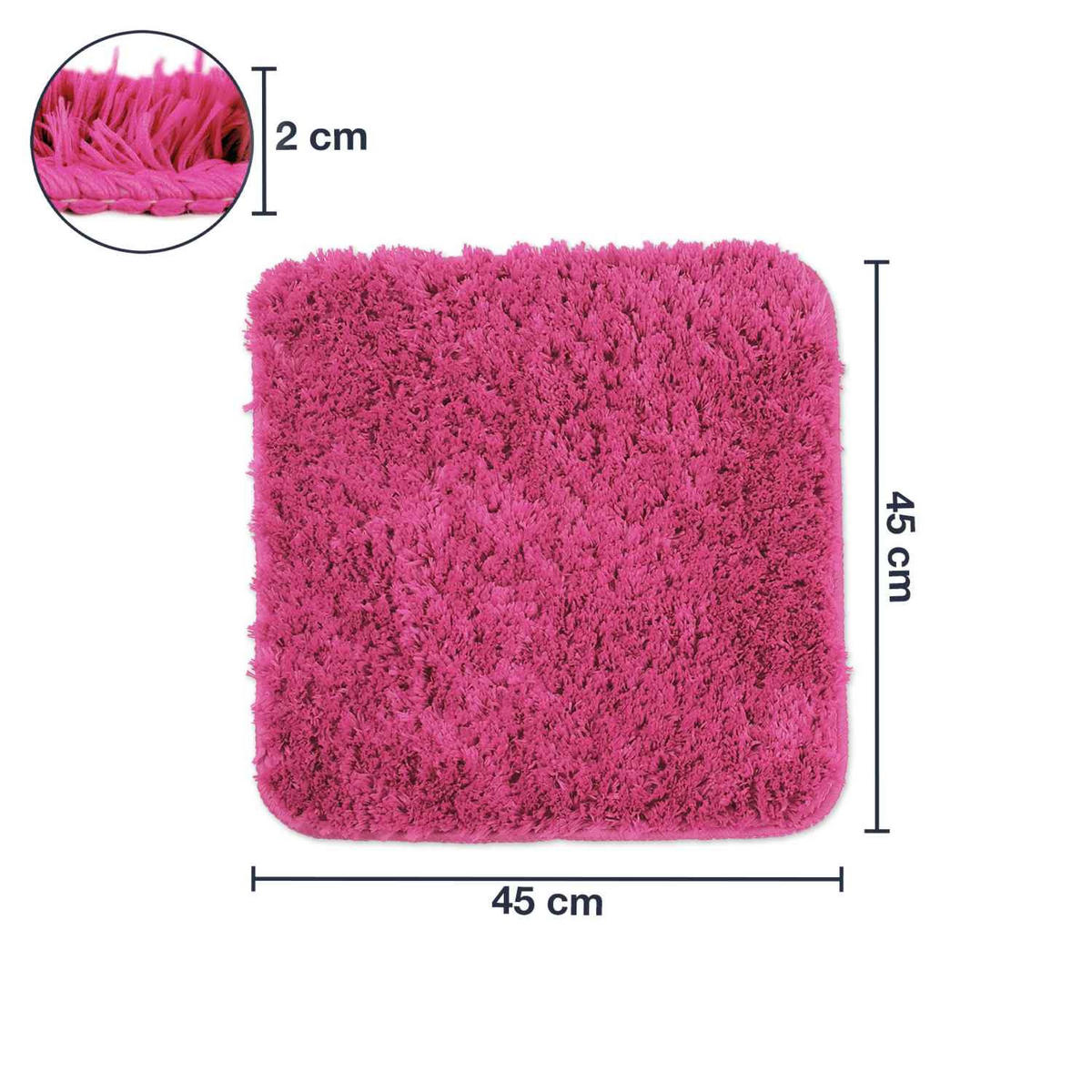 BADEMATTE Florenz - Pink, Textil (45/45cm) - WohnDirect