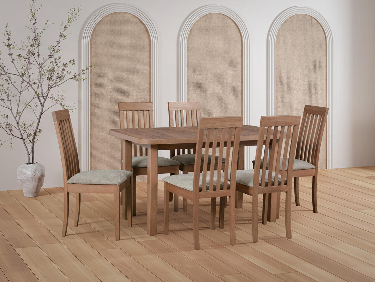 ESSTISCH Wenus 2 - Beige/Cappuccino, Holz (80/140/76cm) - Leaf Design