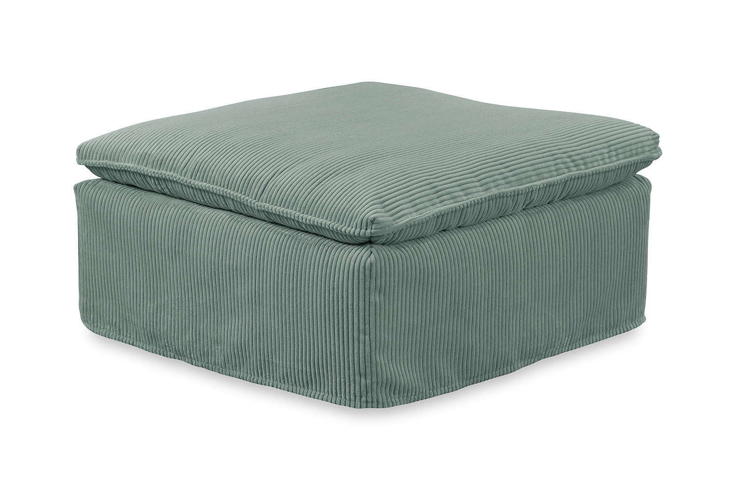 POLSTERHOCKER NETTA Petrol Cord - Petrol, Textil (90/46/90cm) - KAWOLA