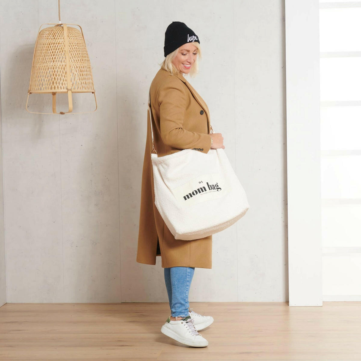 MOM Bag Teddy Bouclé Natur - Naturfarben, Textil (60/10/45cm) - nordic coast company