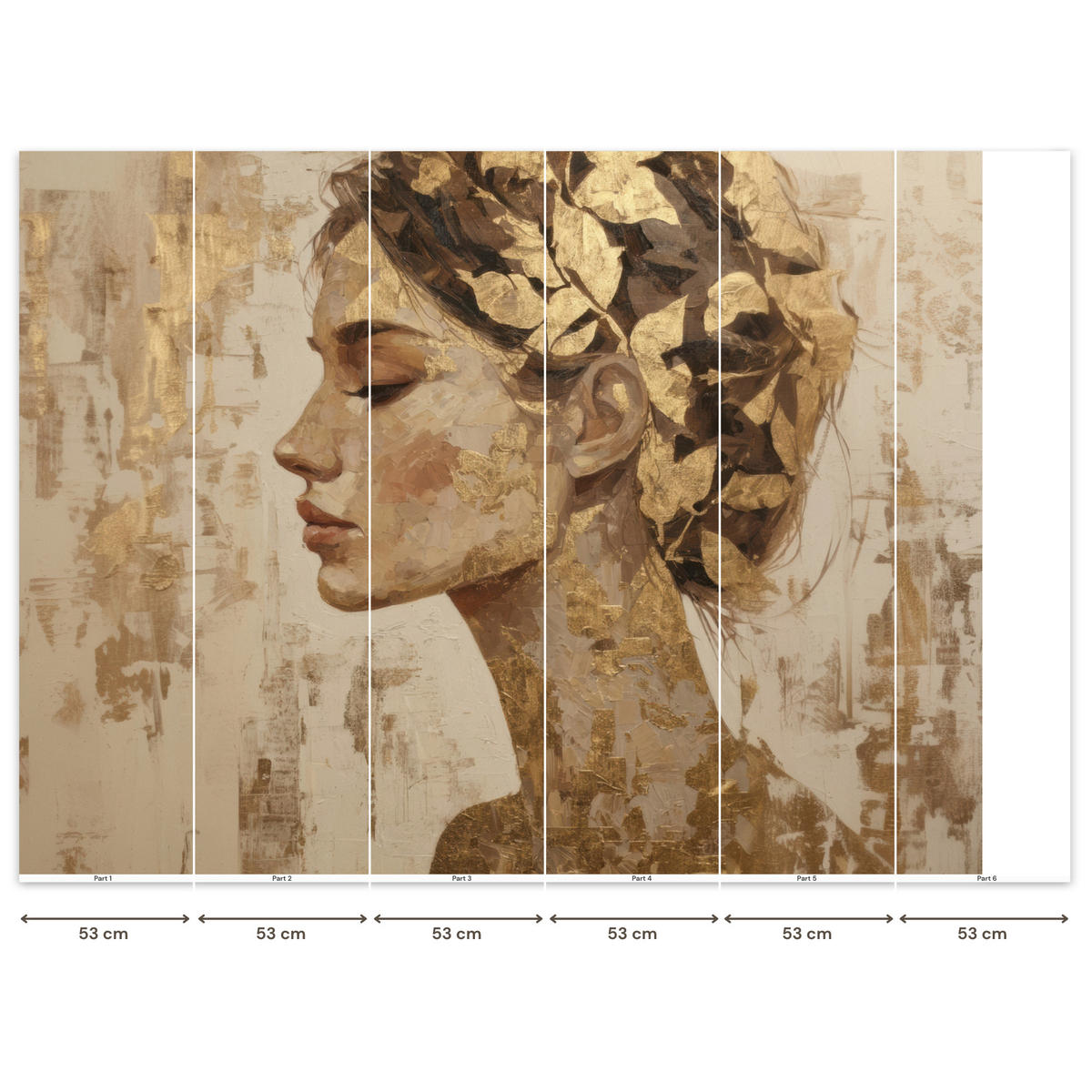 TAPETE - Frau - Gold - Abstrakt - Textur - 280x200 cm - Goldfarben, Papier (280/200cm) - OnlyWow