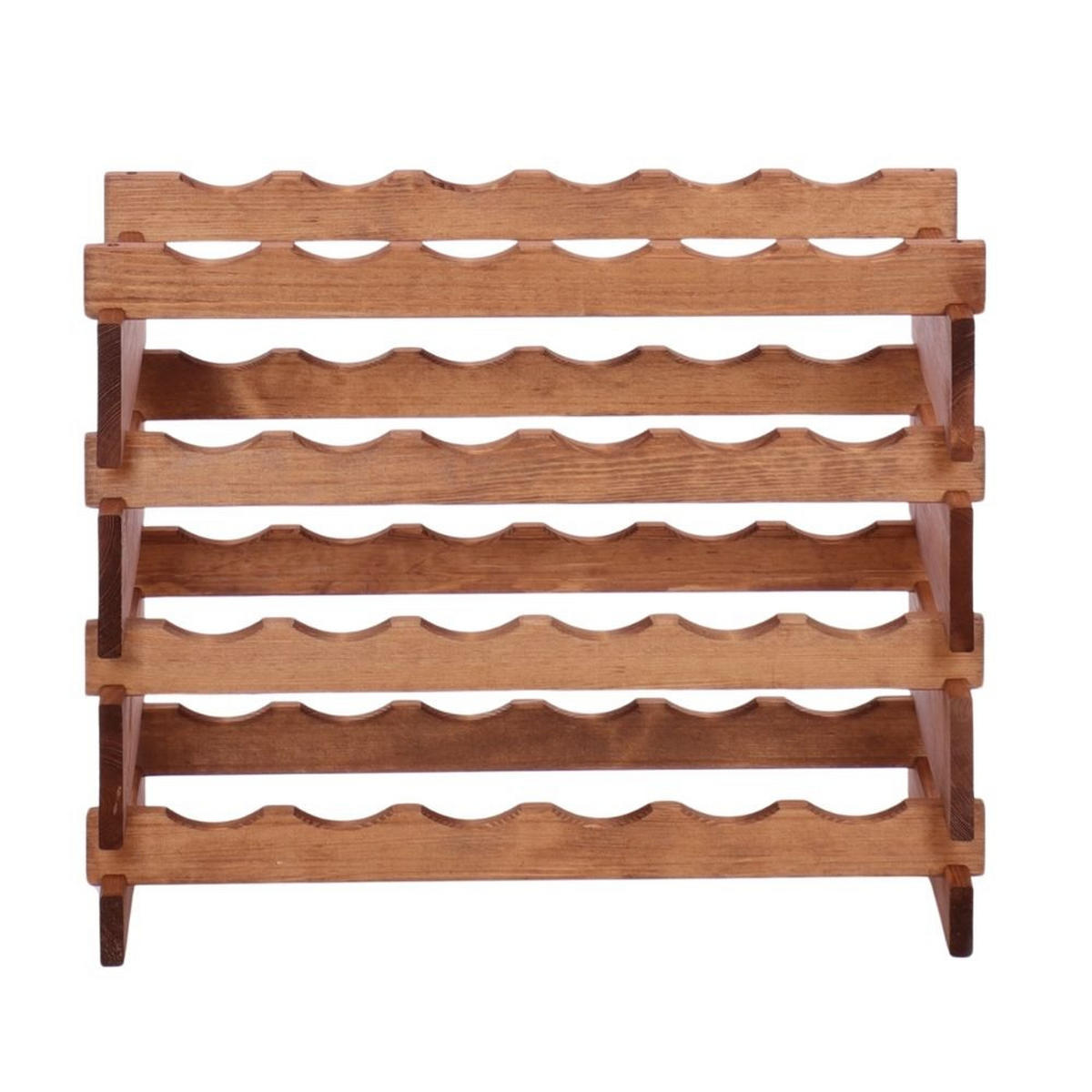 WEINREGAL VINOTECA FLEX PRO HxBxT 51x65x28cm 24 Flaschen auf 4 Ebenen Braun geölt - Braun, Holz (65/51/28cm) - PROREGAL
