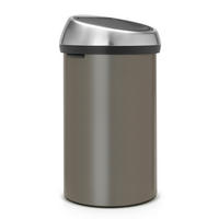 ABFALLEIMER Touch Bin, Stahl, Platinum, 60 L - Silberfarben, Metall (41.5/73/41cm) - Brabantia