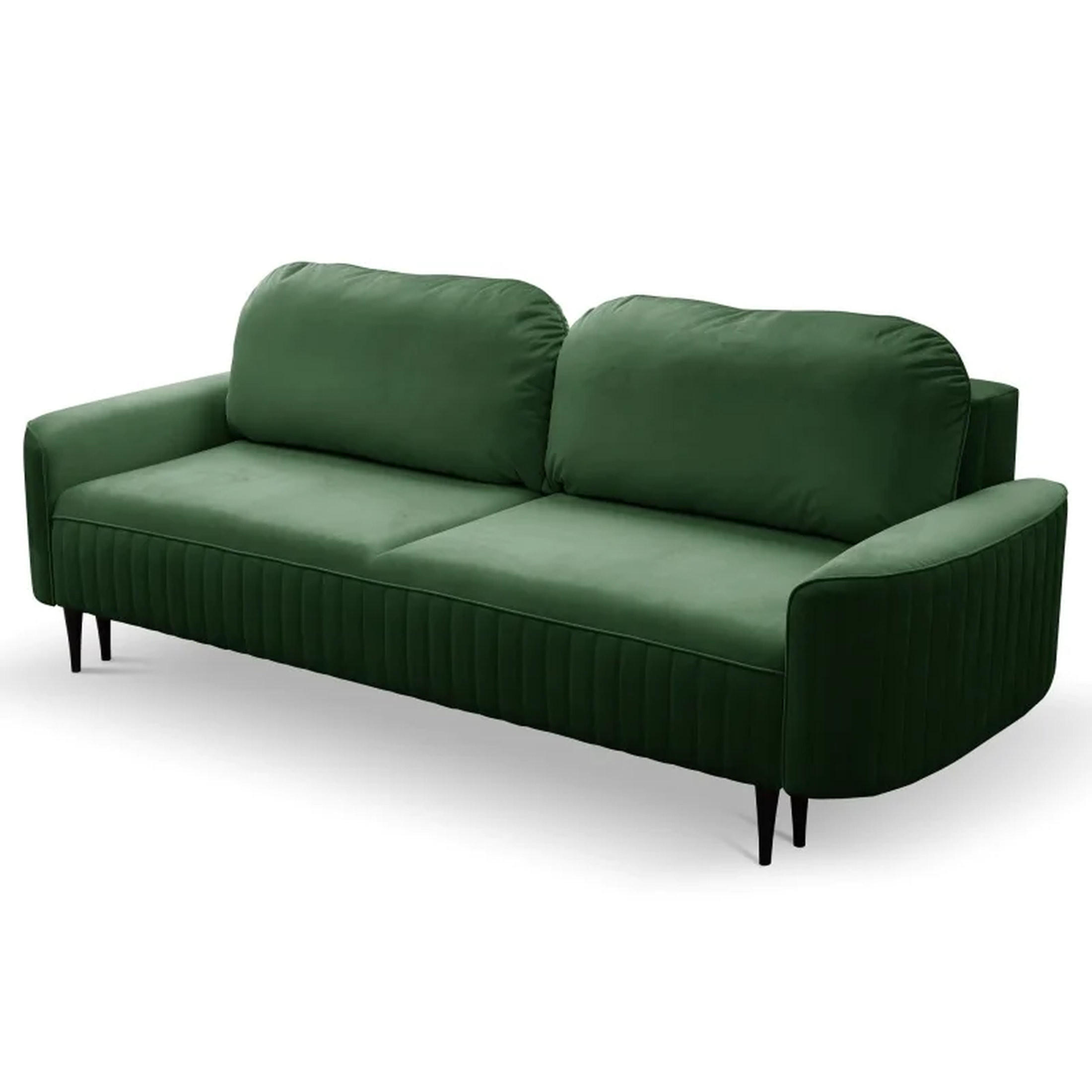 SCHLAFSOFA ANES, Sofa mit Schlaffunktion und Bettkasten, Farbe: Grün, Velourstoff - Grün, Textil (244/92/102cm) - Sepro Meble