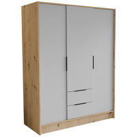 DREHTÜRENSCHRANK CAVA 150,5/200/51 cm Modern Kleiderschrank 3-türig Eiche Artisan - Eiche Artisan, Holzwerkstoff (150.5/200/51cm) - MASSENO