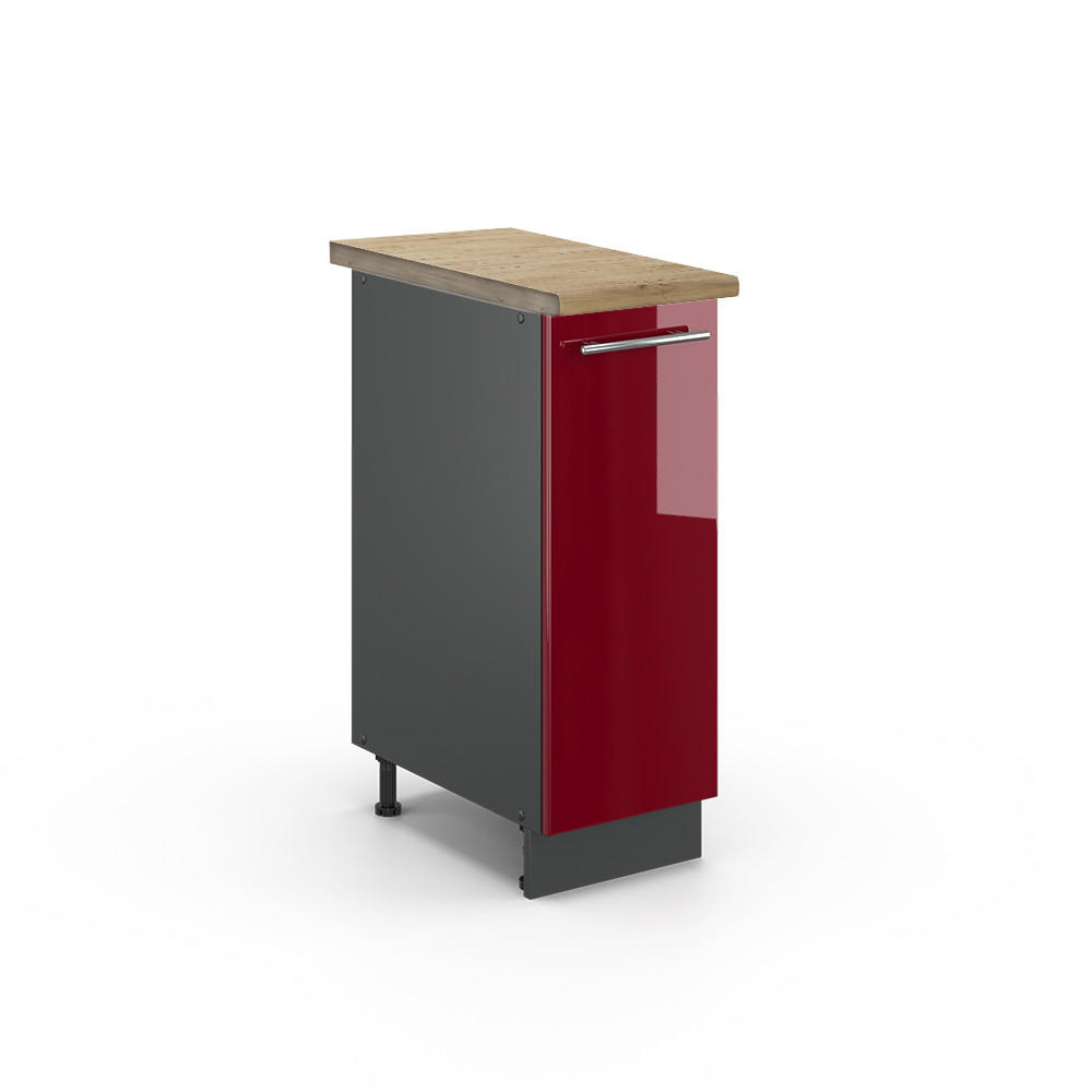 APOTHEKERSCHRANK Fame-Line Bordeaux Hochglanz 30 cm, AP Eiche - Bordeaux/Anthrazit, Holzwerkstoff (30/82/60cm) - Vicco