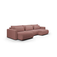 ECKSOFA mit Schlaffunktion U Rosa - Pink, Textil (340/149cm) - Furnisell