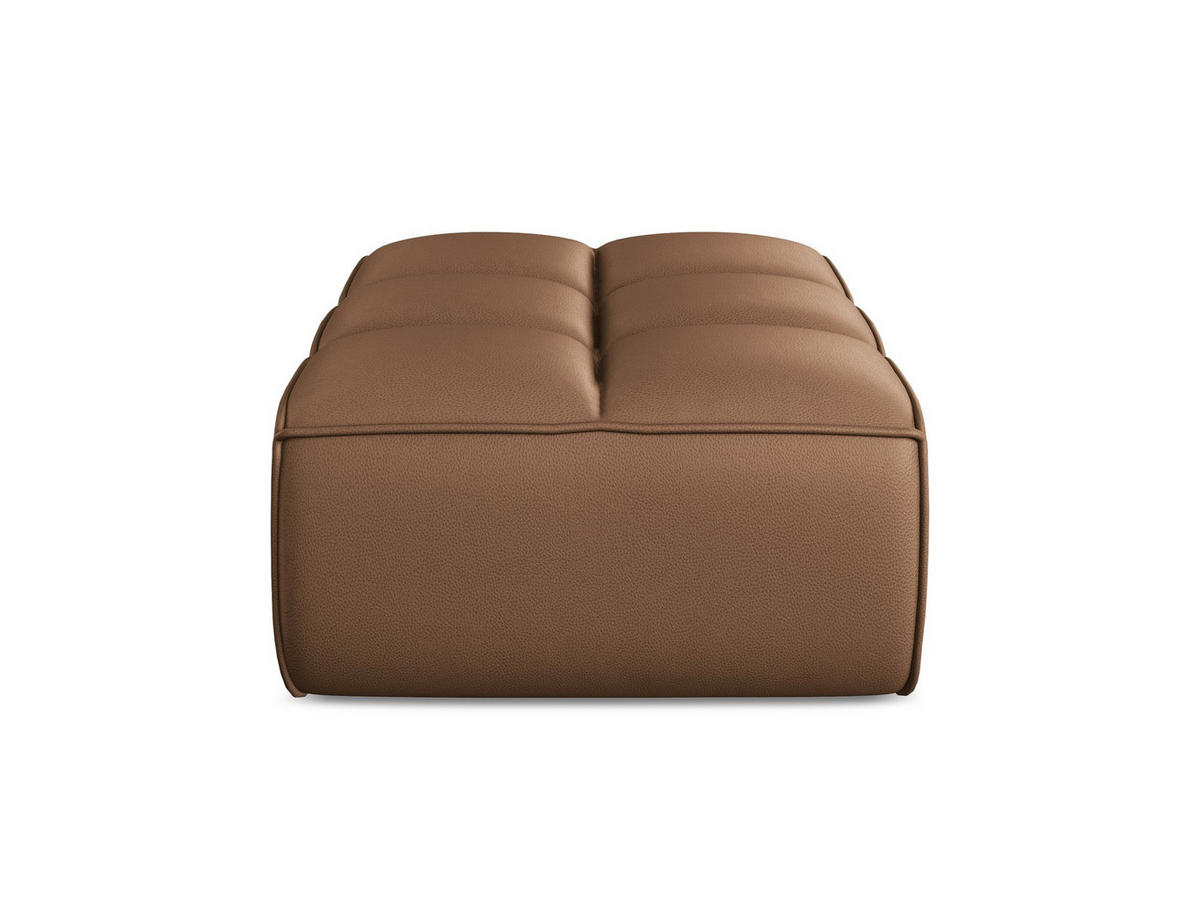 POUF Kunstleder Braun - Lila/Schwarz, Leder/Kunststoff (80/43/93cm) - Makamii