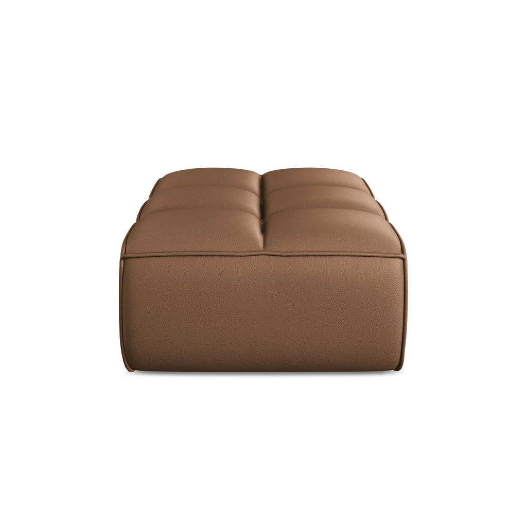 Thumbnail - Makamii Pouf, Mokka, Leder, 1-Sitzer, Füllung: Schaumstoff, 80x43x93 cm, Made in EU, Wohnzimmer, Hocker, Sitzhocker