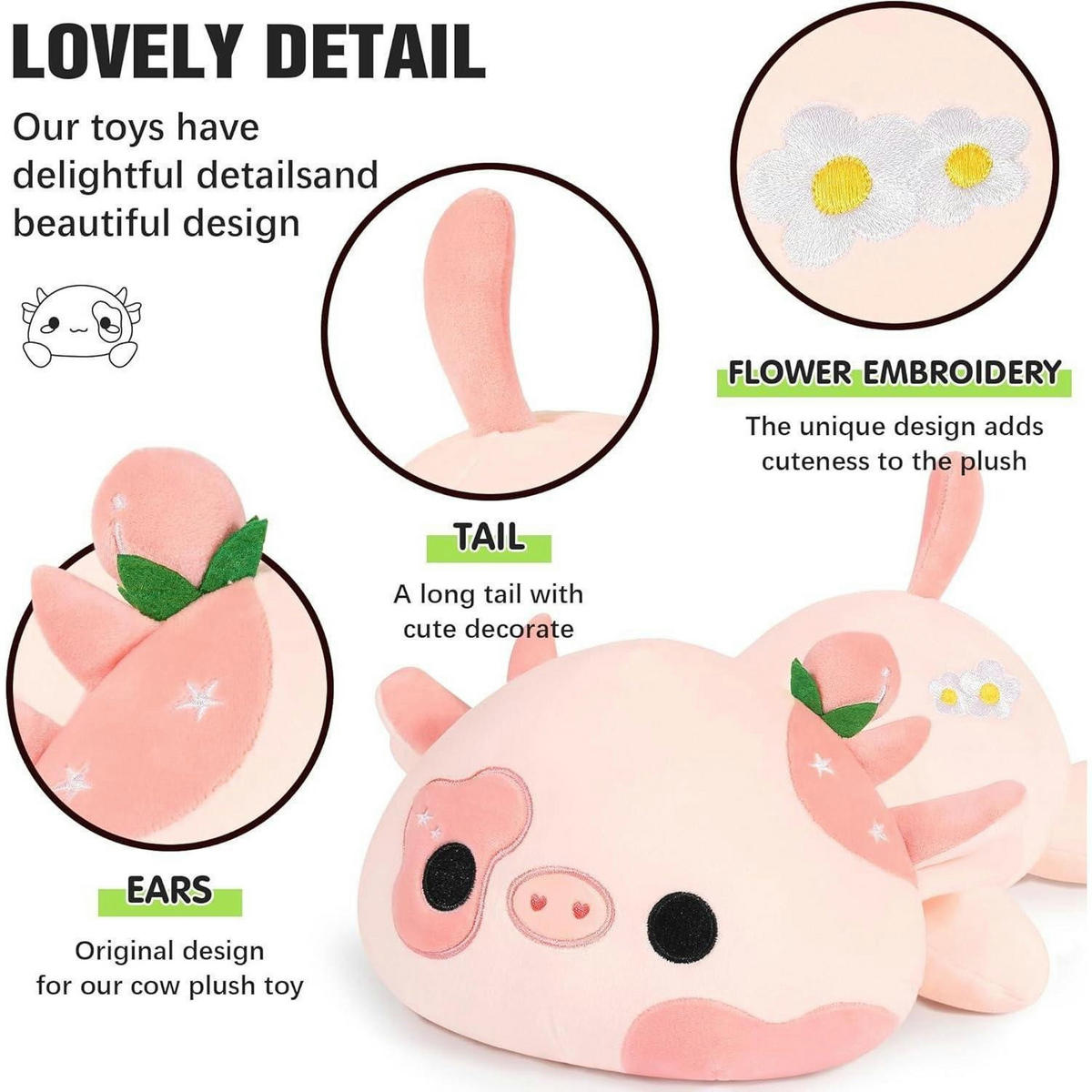 PLÜSCHTIER Kuh Hellrosa 30 cm - Rosa, Textil (20/30cm)