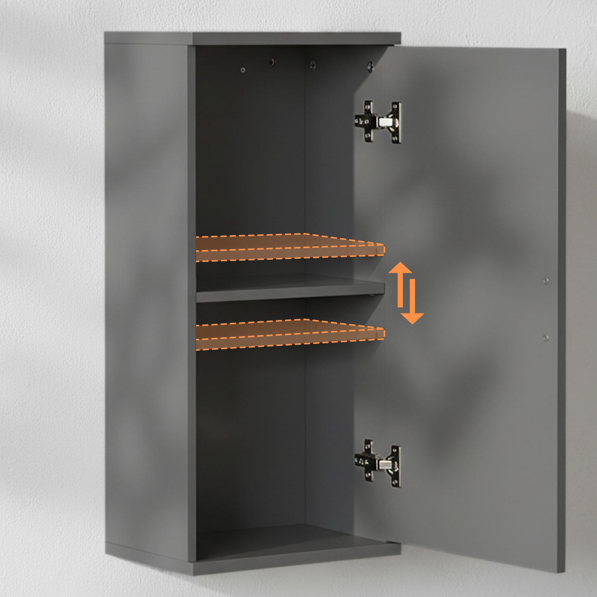 HÄNGESCHRANK - Blaugrau/Grau, Holzwerkstoff (30/62/21cm) - Relaxdays