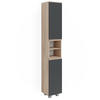BADSCHRANK J-Shape Sonoma 30 x 190 cm - Anthrazit/Sonoma Eiche, Holzwerkstoff (30/190/30cm) - Vicco