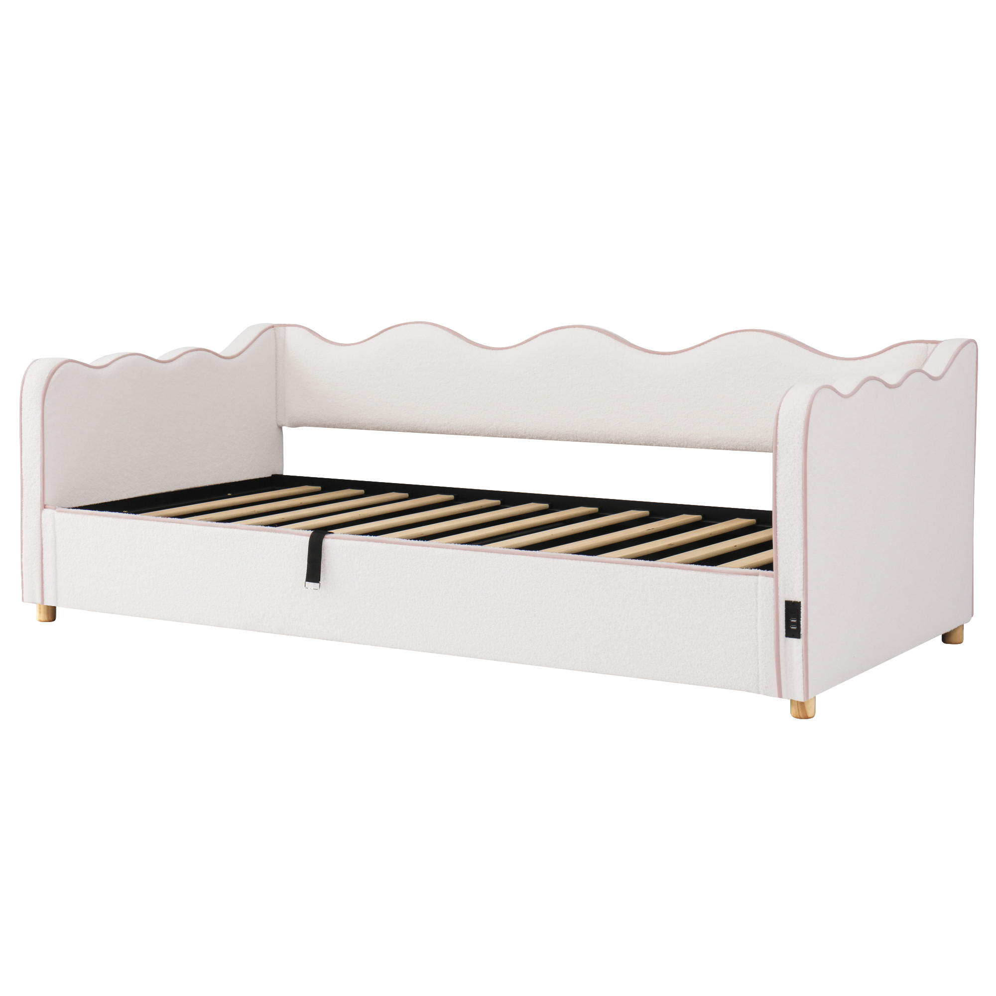 TAGESBETT 90/200 cm DE-32795 mit Hydraulik Beige - Beige, Metall (90/200cm) - ComfortXL