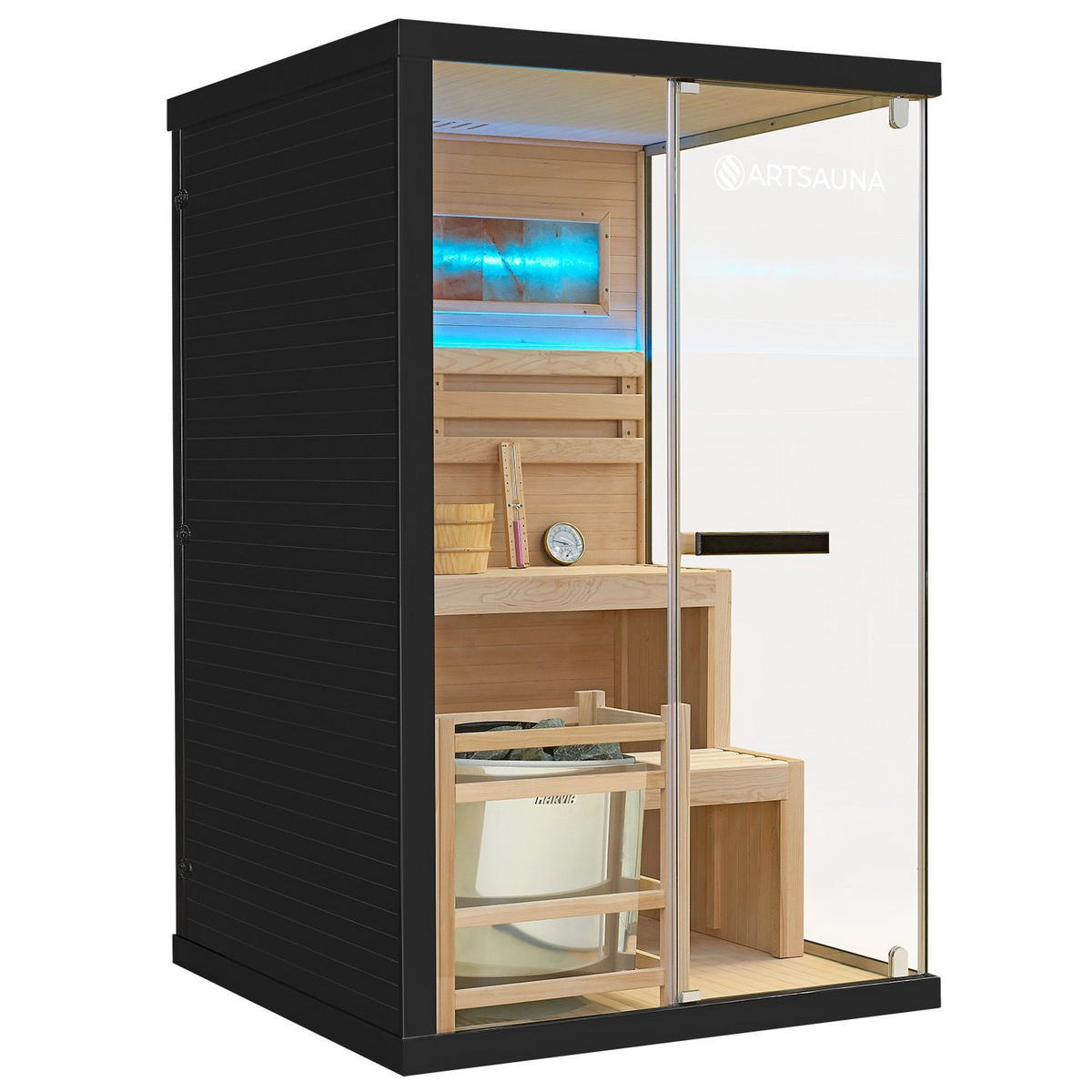 SAUNA Vantaa 120 x 120 cm mit 3,5 kW Saunaofen - Naturfarben, Holz (120/190/120cm) - Artsauna