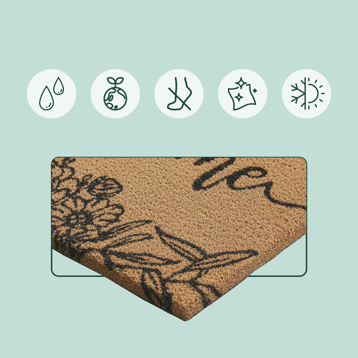 FUSSMATTE - Multicolor, Kunststoff/Textil (60/40cm) - Relaxdays