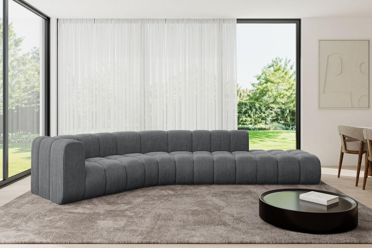 ECKSOFA modulares Sofa Tilmo-L1 - 399x194x70 cm Dunkelgrau - Dunkelgrau, Holzwerkstoff/Textil (399/194cm) - ALTDECOR